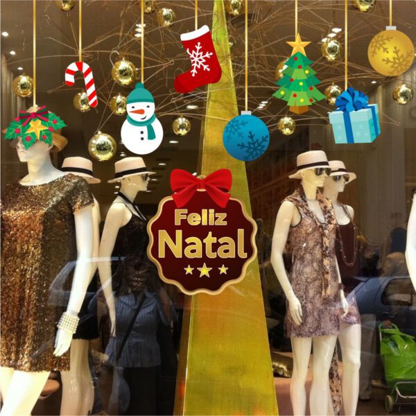 Adesivo Vitrine De Natal N8