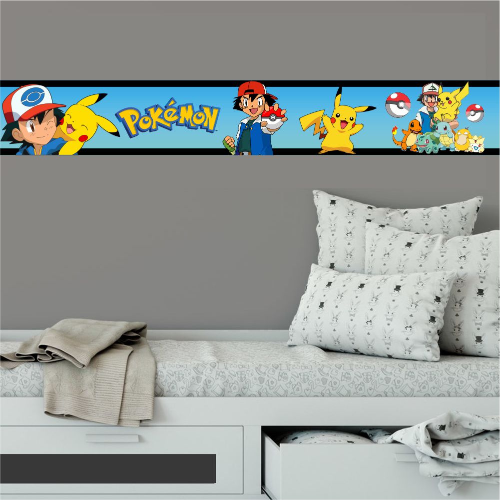 Faixa Infantil Border Papel Parede Pokemon Kit 4 Unidades