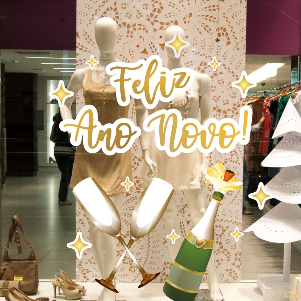 Adesivo Vitrine Réveillon Ano Novo N1