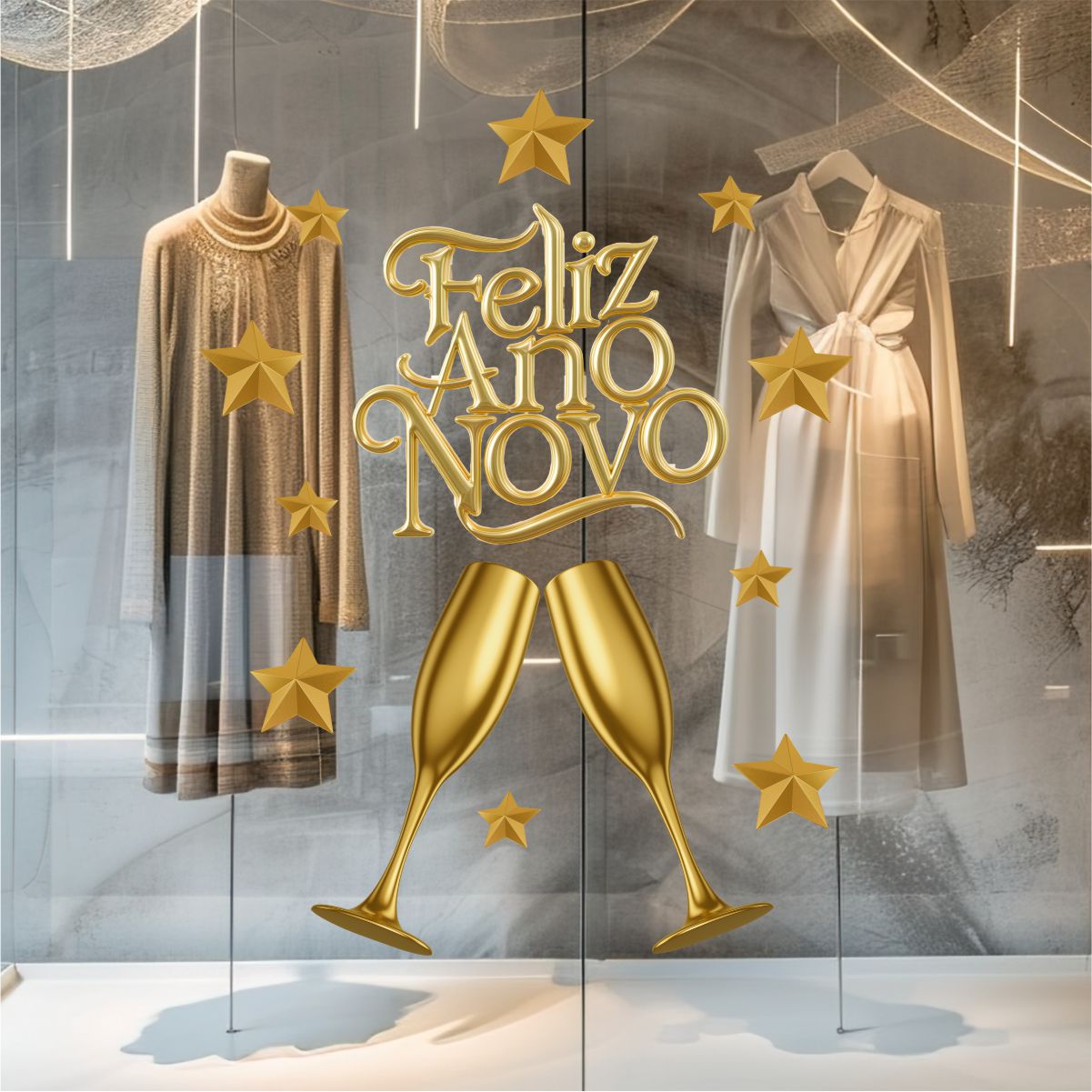 Adesivo Vitrine Réveillon Ano Novo N2