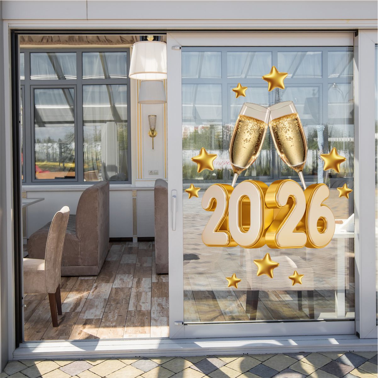 Adesivo Vitrine Réveillon Ano Novo N5 - Imagem 2