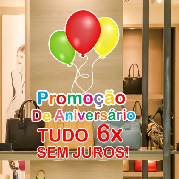 Adesivo Vitrine de Aniversário 9