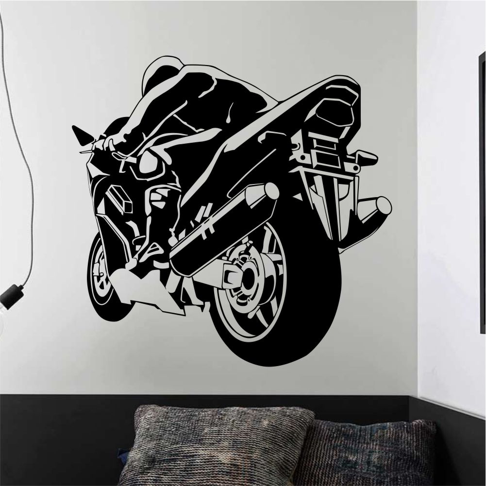 Adesivo de parede de motocicleta de carro, motocicleta