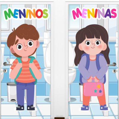 Adesivo Para Porta Sinalizador Banheiro Infantil