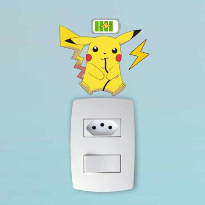 Adesivo de Parede Interruptor Pikachu Bateria
