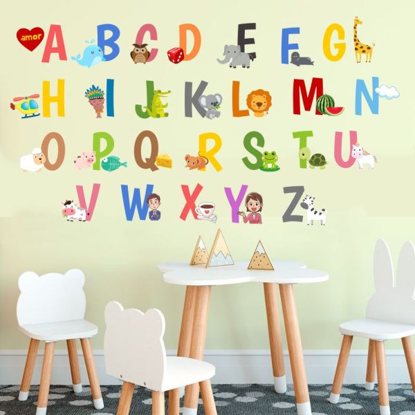Adesivo de Parede Infantil Alfabeto Bichinhos