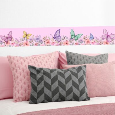 Adesivo Faixa Border Infantil Flores Borboletas