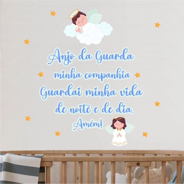 Adesivo de Parede Infantil Oração Anjo da Guarda