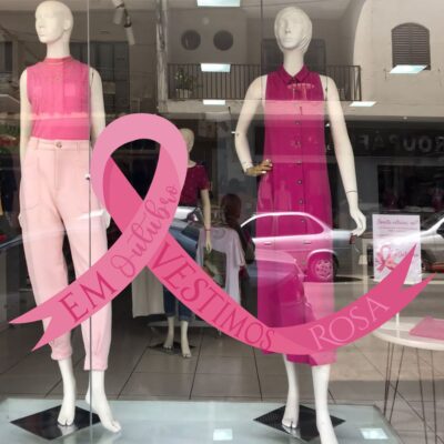 Adesivo Vitrine Outubro Rosa N5