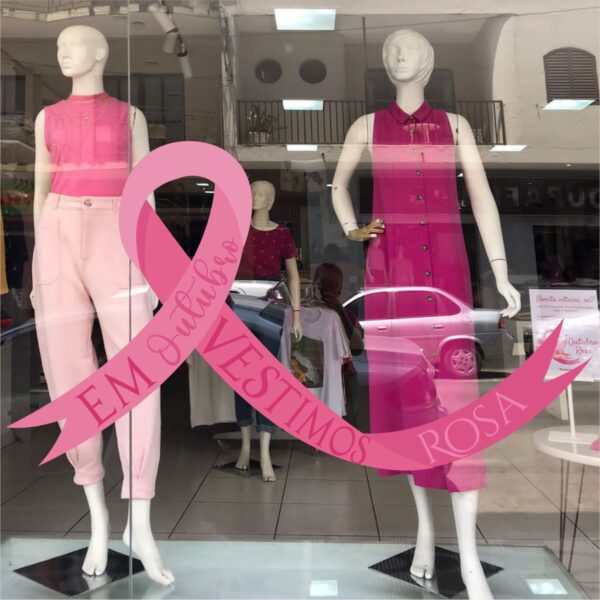 Adesivo Vitrine Outubro Rosa N5