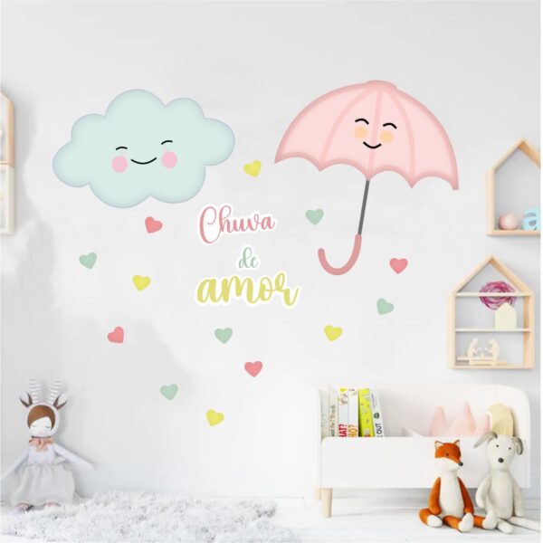 Adesivo de Parede Infantil Chuva de Amor