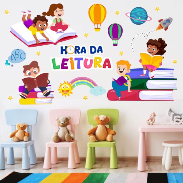 Adesivo de Parede Infantil Hora da Leitura