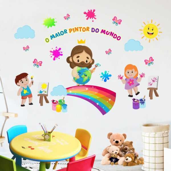 Adesivo de Parede Infantil Jesus O Maior Pintor