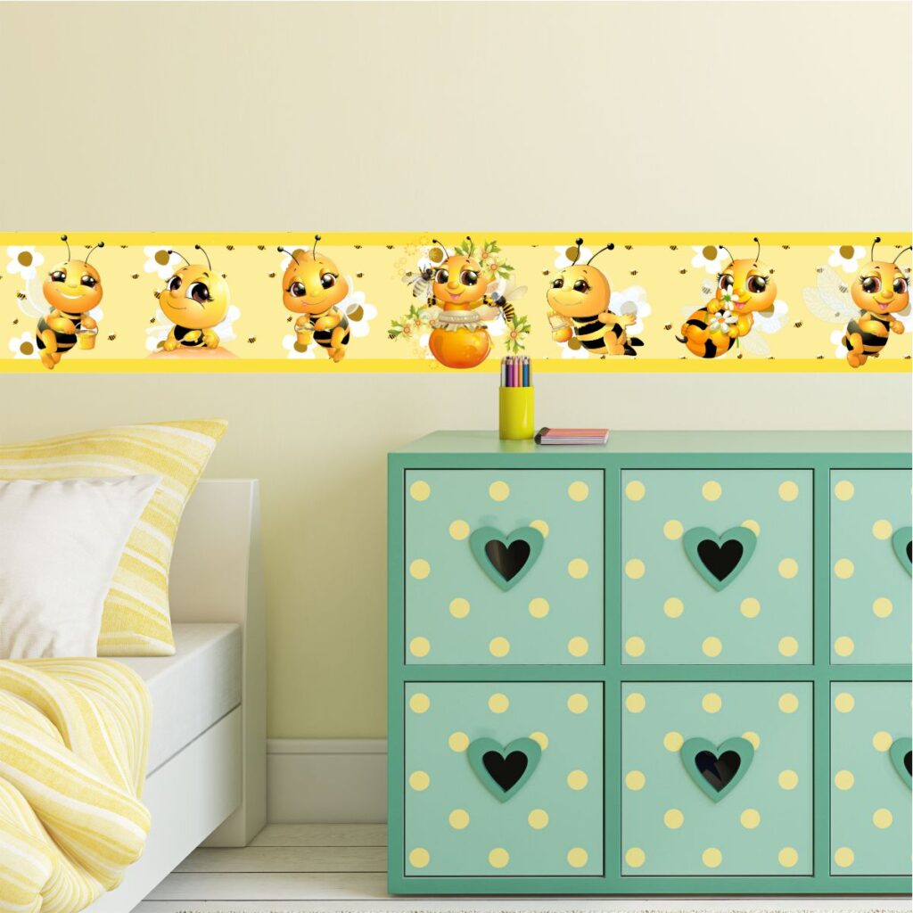Adesivo de Parede Faixa Infantil Abelhinhas
