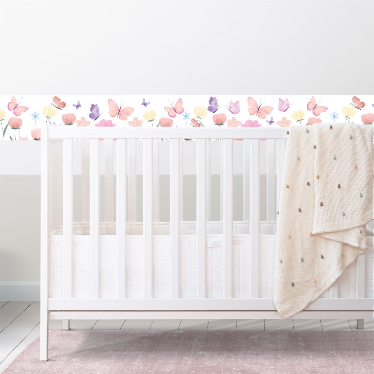 Adesivo Border Faixa Infantil Jardim Borboletas - Imagem 2