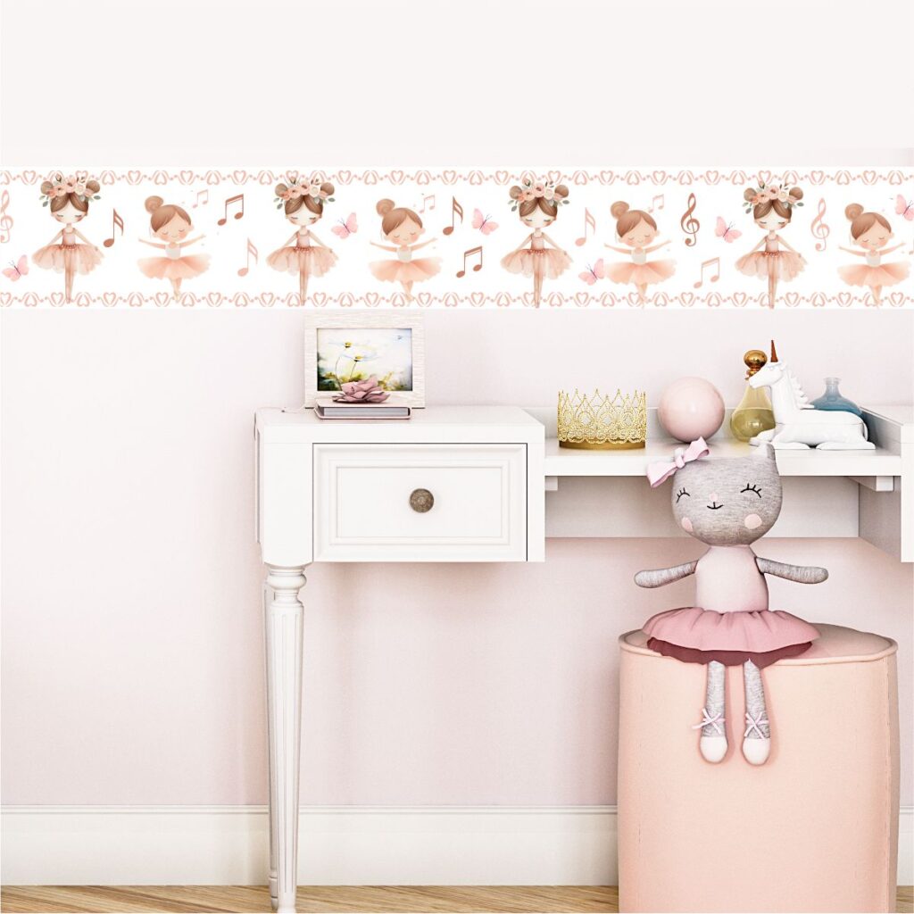 Adesivo Faixa Border Infantil Irmãs Bailarinas