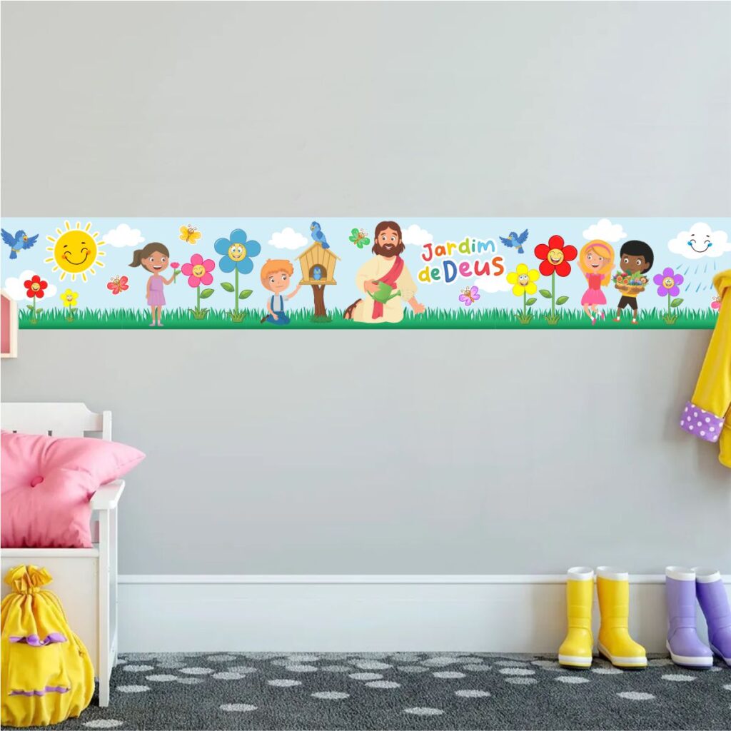 Adesivo Faixa Border Infantil Jardim de Deus