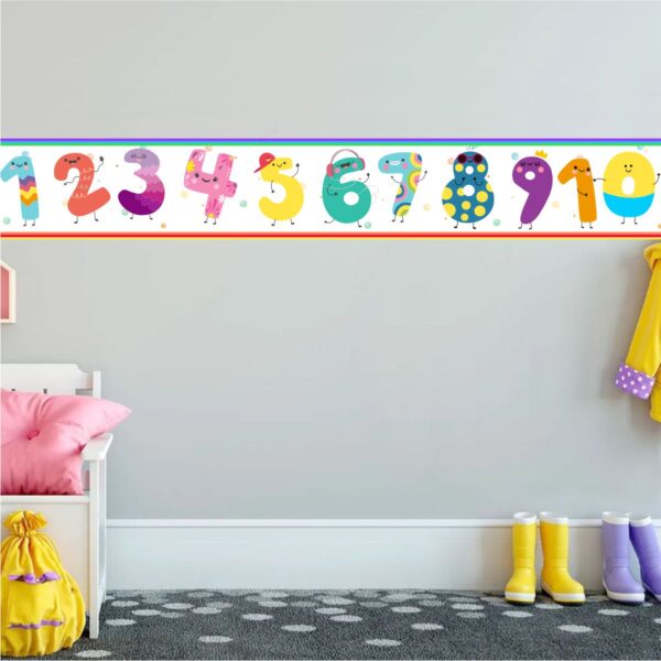 Adesivo Faixa Border Infantil Números Coloridos