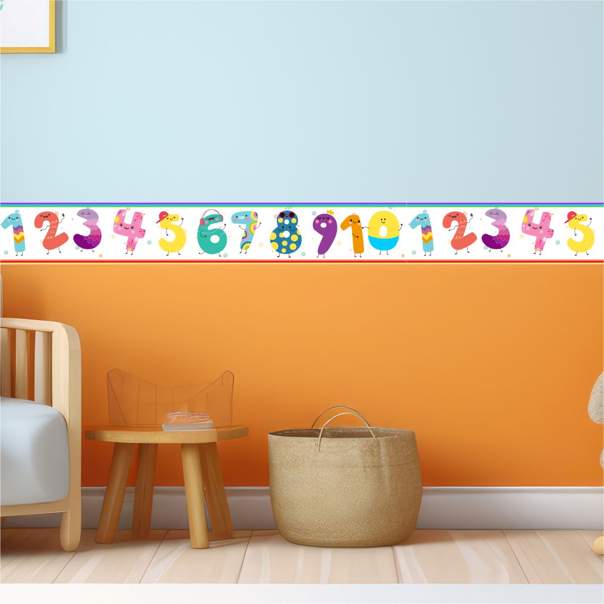 Adesivo Faixa Border Infantil Números Coloridos - Imagem 2