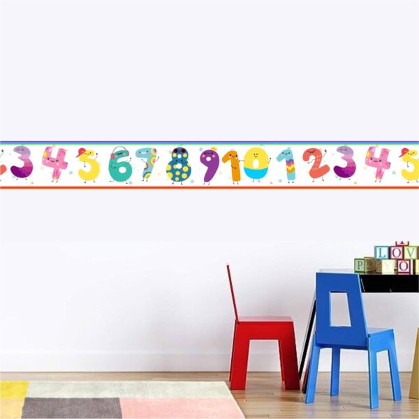 Adesivo Faixa Border Infantil Números Coloridos - Imagem 2