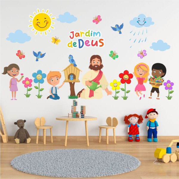 Adesivo de Parede Infantil Jardim de Deus