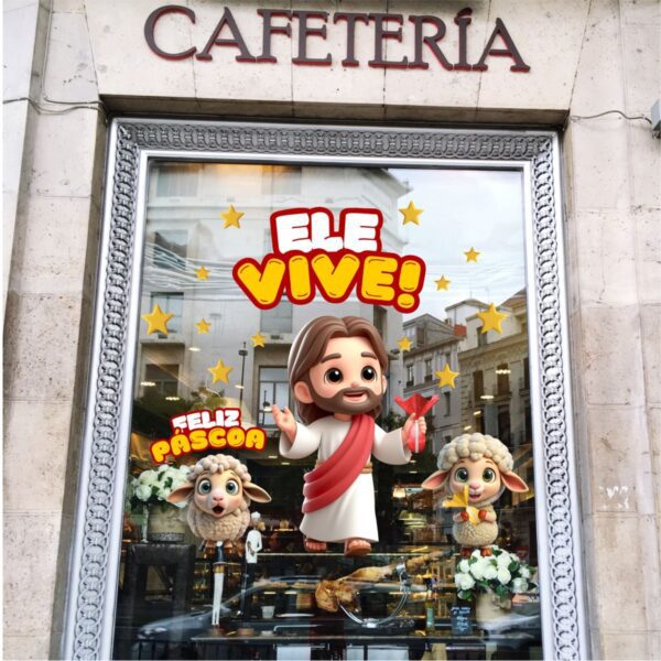 Adesivo Vitrine de Páscoa N17 - Imagem 2