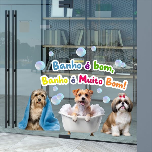 Adesivo de Vitrine Banho e Tosa N1 - Imagem 2