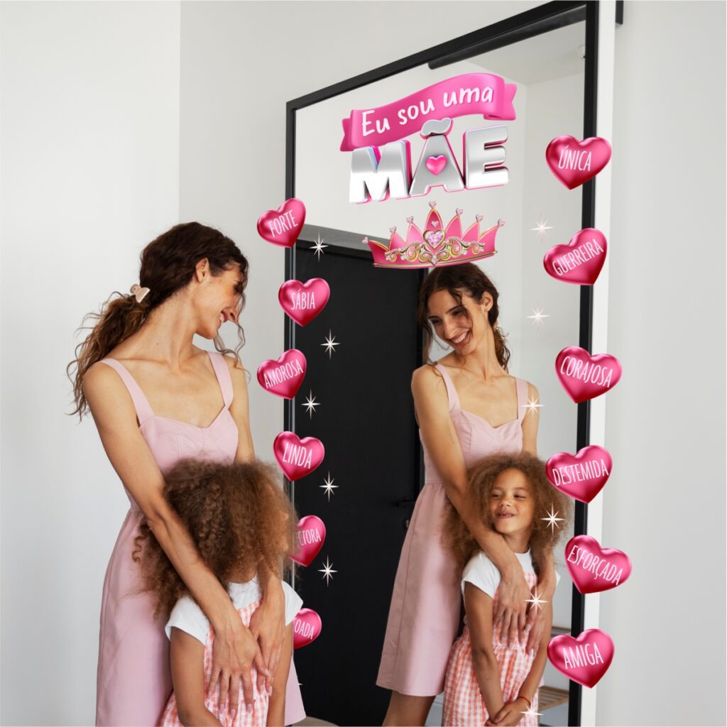 Adesivo para Espelho Palavras de Afirmação Dia das Mães