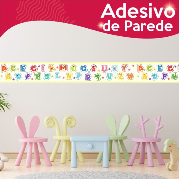 Adesivo Border Faixa Infantil Alfabeto Colorido - Imagem 2