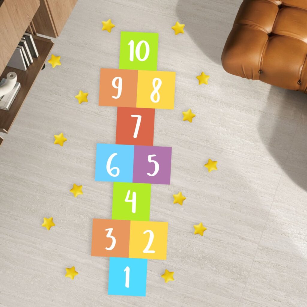 Adesivo para Piso Infantil Amarelinha Estrelas