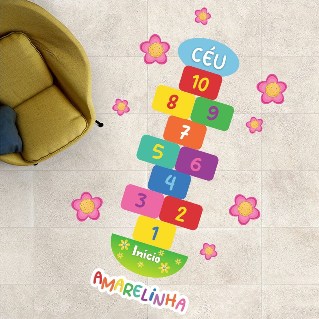 Adesivo para Piso Infantil Amarelinha