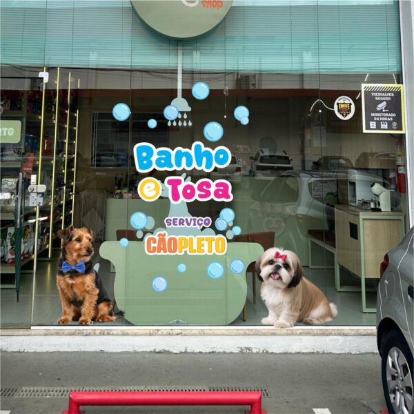 Adesivo de Vitrine Banho e Tosa N2 - Imagem 2