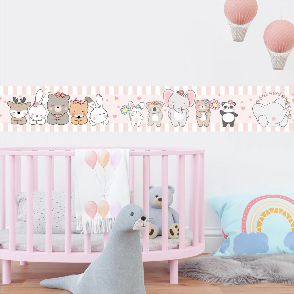 Adesivo Faixa Infantil Bichinhos Fofos