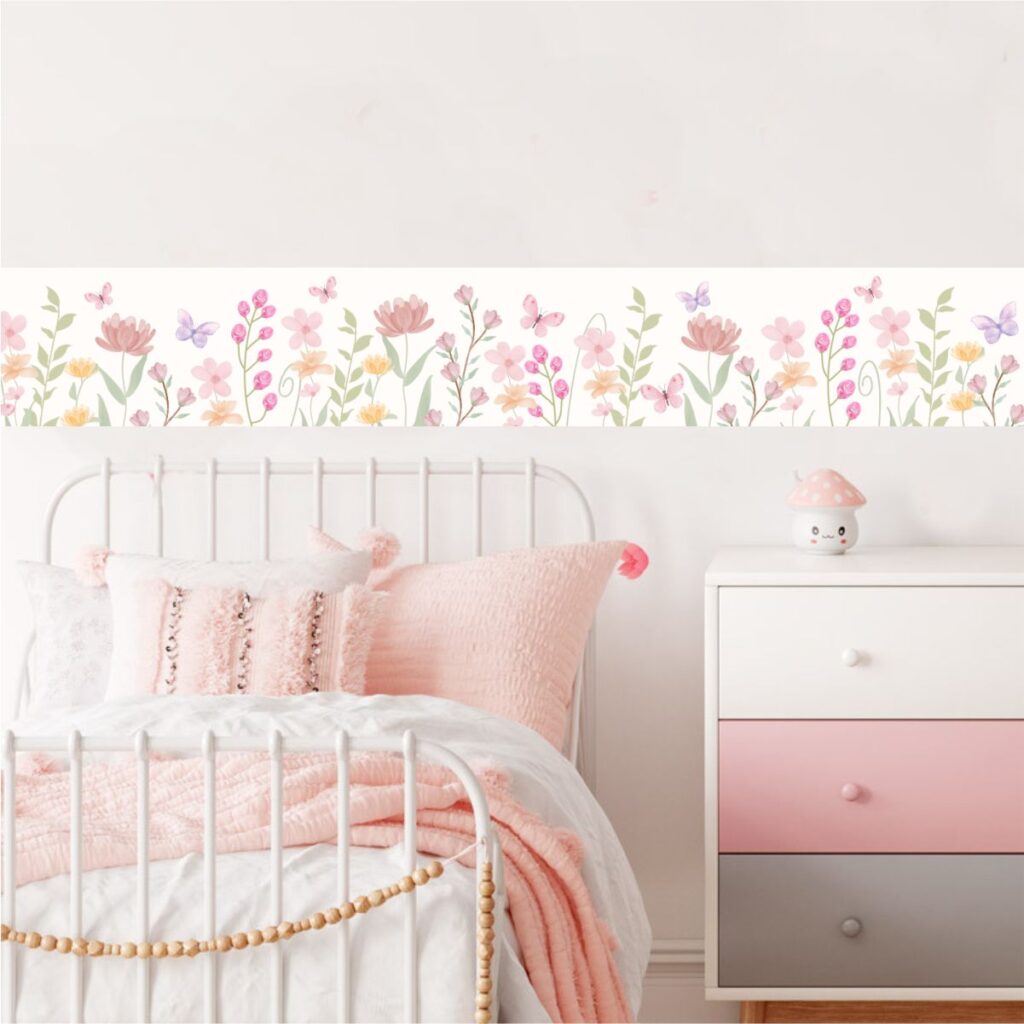 Adesivo Faixa Infantil Jardim de Flores