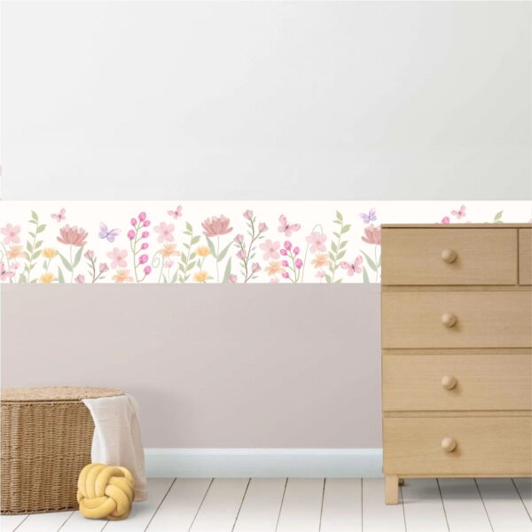 Adesivo Faixa Infantil Jardim de Flores - Imagem 2