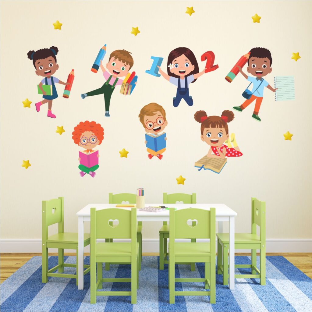 Adesivo De Parede Infantil Crianças Escola