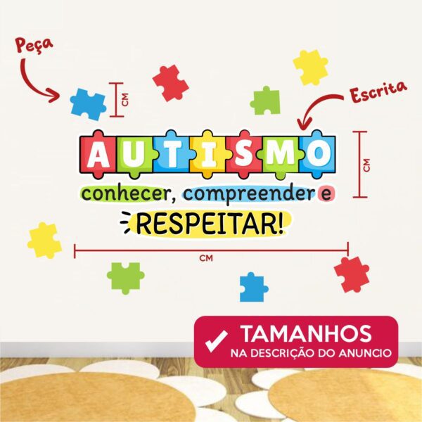 Adesivo de Parede Infantil Frase Autismo - Imagem 2