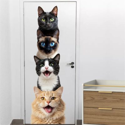 Adesivo Decorativo para Porta Gatos