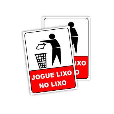Placa Sinalização Banheiro Lixeira Jogue Lixo No Lixo