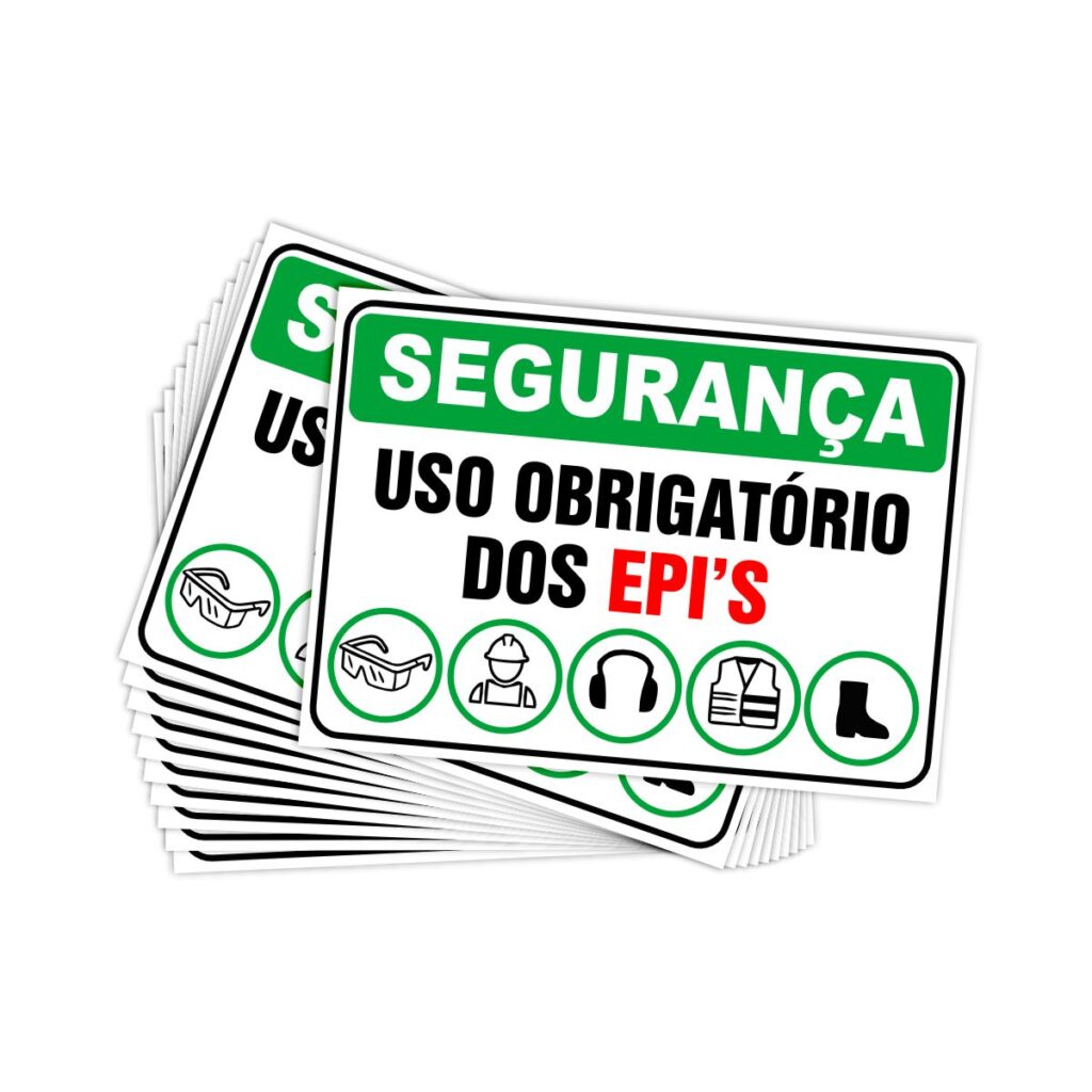 Placa Sinalização Segurança Uso Obrigatório de EPEI'S