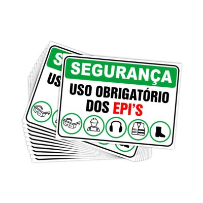 Placa Sinalização Segurança Uso Obrigatório de EPEI'S