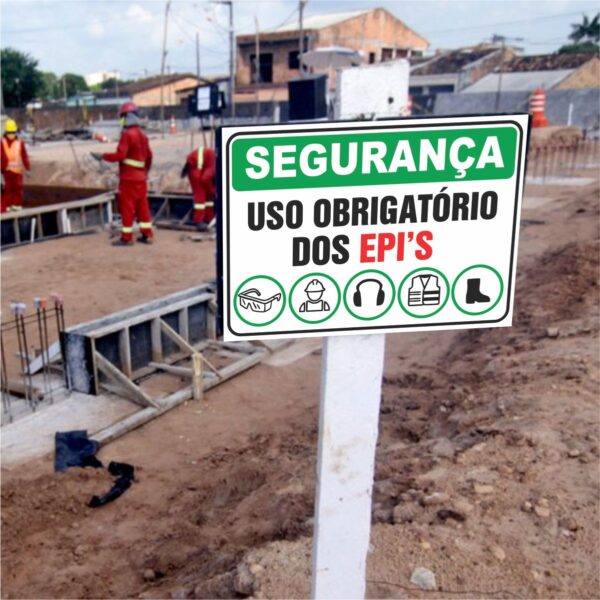 Placa Sinalização Segurança Uso Obrigatório de EPEI'S - Imagem 2