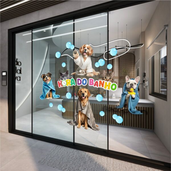 Adesivo de Vitrine Banho e Tosa N3 - Imagem 2