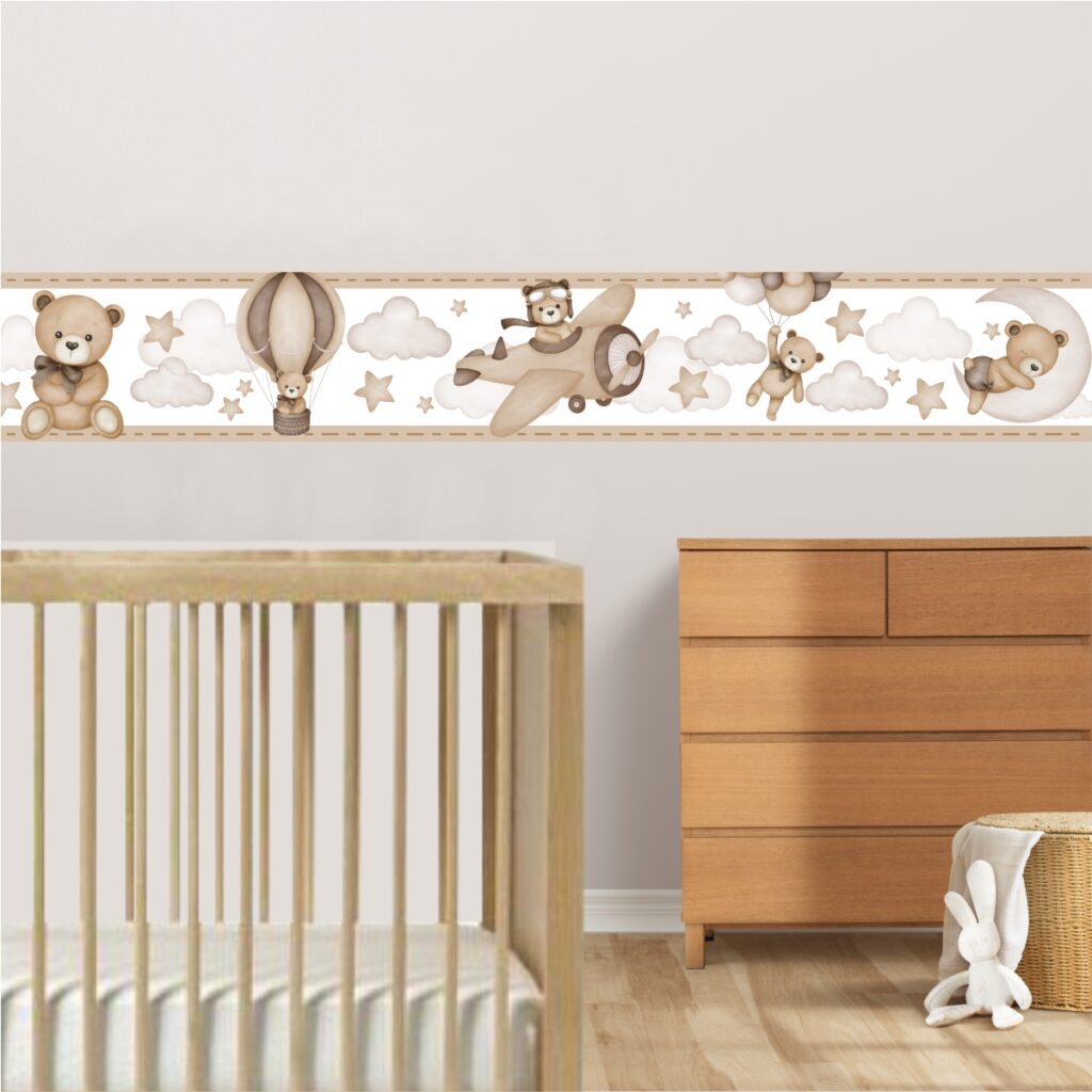 desivo Faixa Infantil Urso Aviador Marrom