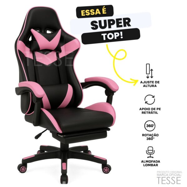 Cadeira Escritório Gamer Ergonômica Reclinável - Imagem 3