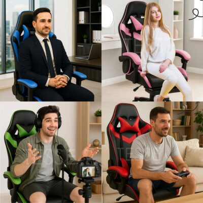 Cadeira Escritório Gamer Ergonômica Reclinável
