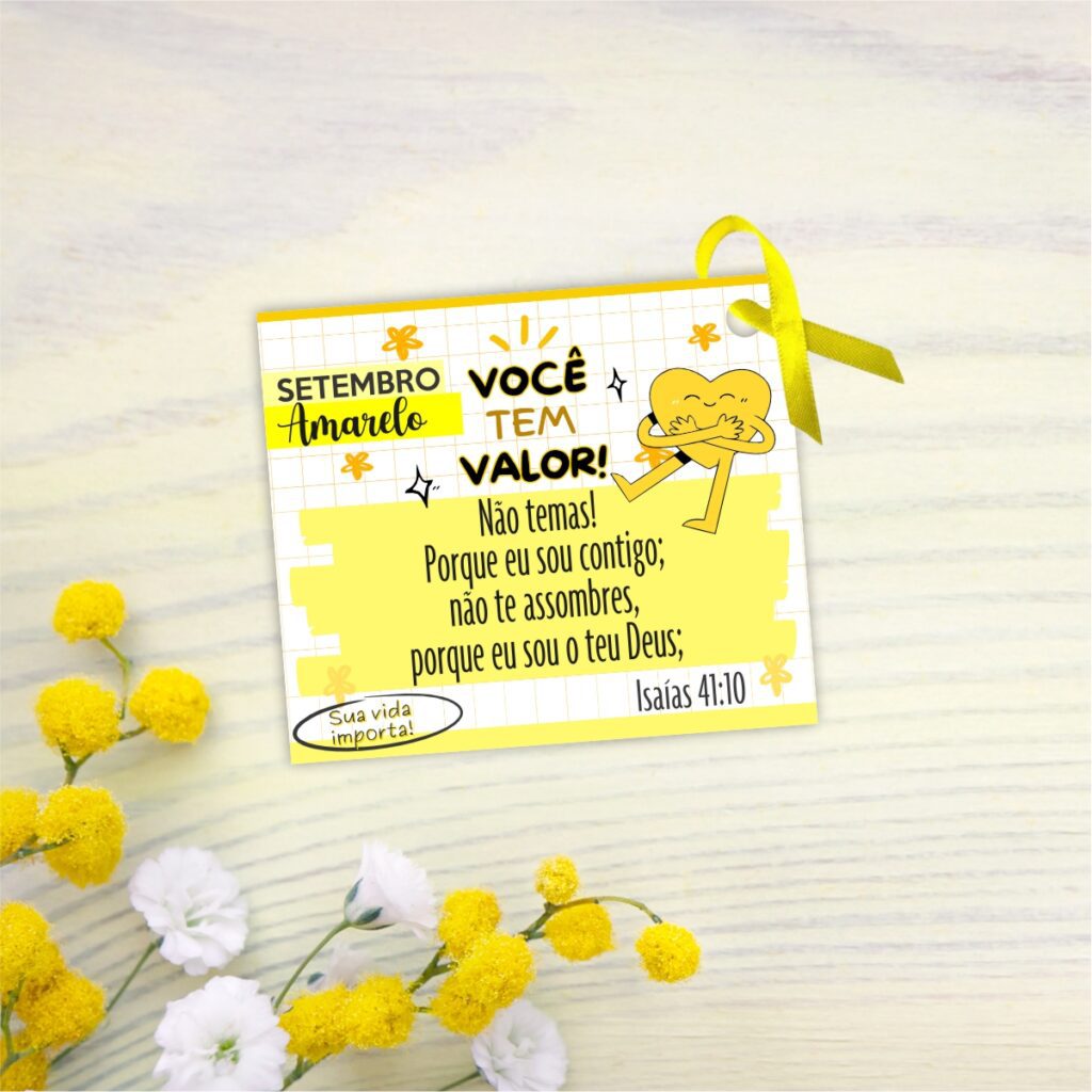 Cartão para Mimo Lembrancinha Setembro Amarelo N1