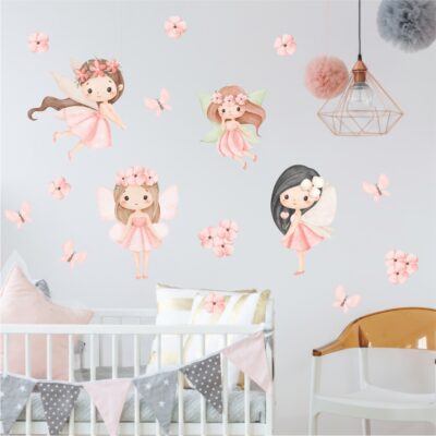 Adesivo de Parede Infantil Fadas Aquarela