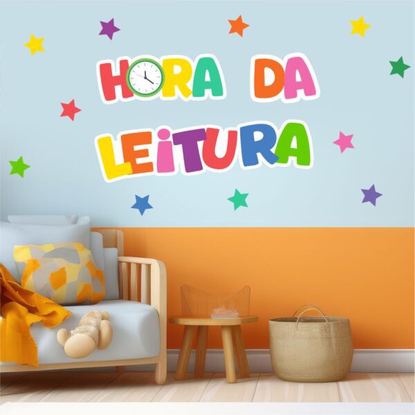 Adesivo de Parede Infantil Frase Hora da Leitura - Imagem 2