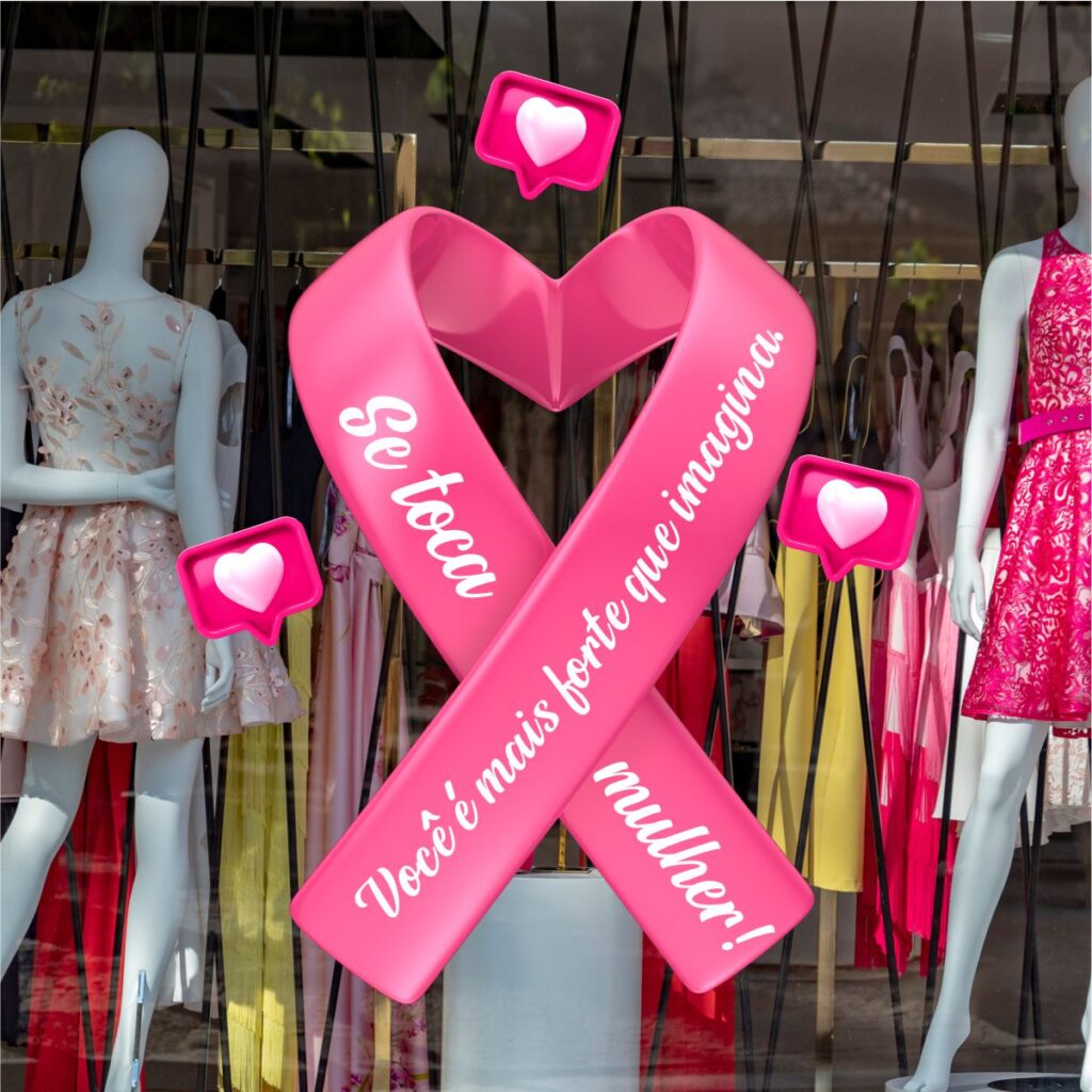 Adesivo Vitrine Outubro Rosa N7